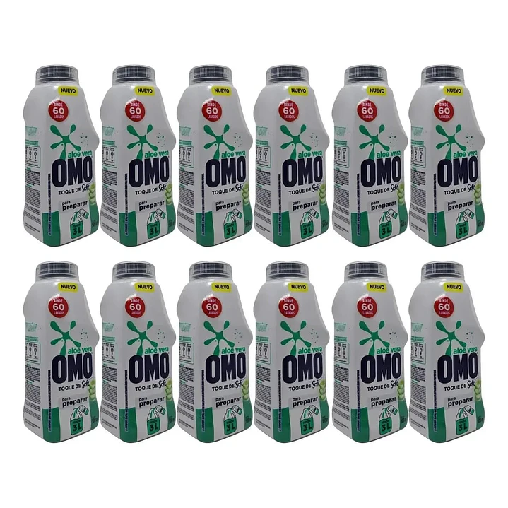 Detergente Omo Aloe Vera Caja X 12 Liquido Para Diluir 500ml 1