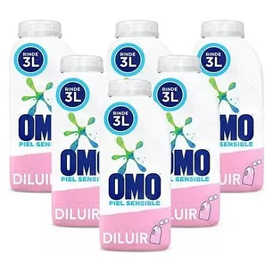 Omo Detergente Liquido Piel Sensible Para Diluir 6 X 500 ml