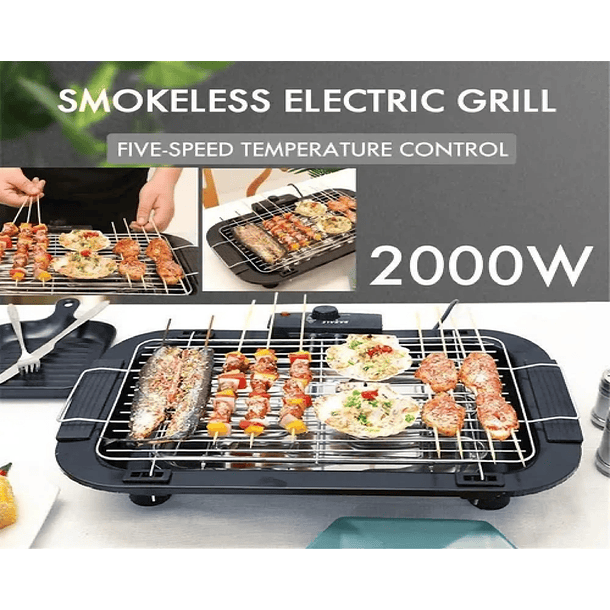 Parrilla Eléctrica Parrillero Portátiles Asado 2000w Grill Color Negro 2