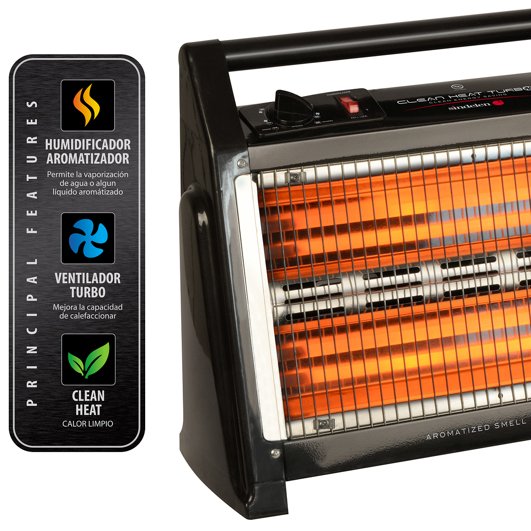 CALEFACTOR CUARZO 1600W EEH-1300 SINDELEN