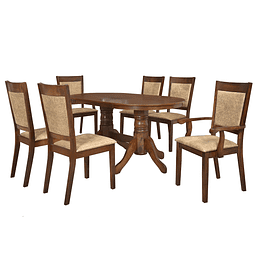 JUEGO DE COMEDOR 4 SILLAS + 2 SITIALES MALAGA M&H