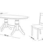 JUEGO DE COMEDOR 4 SILLAS + 2 SITIALES MALAGA M&H