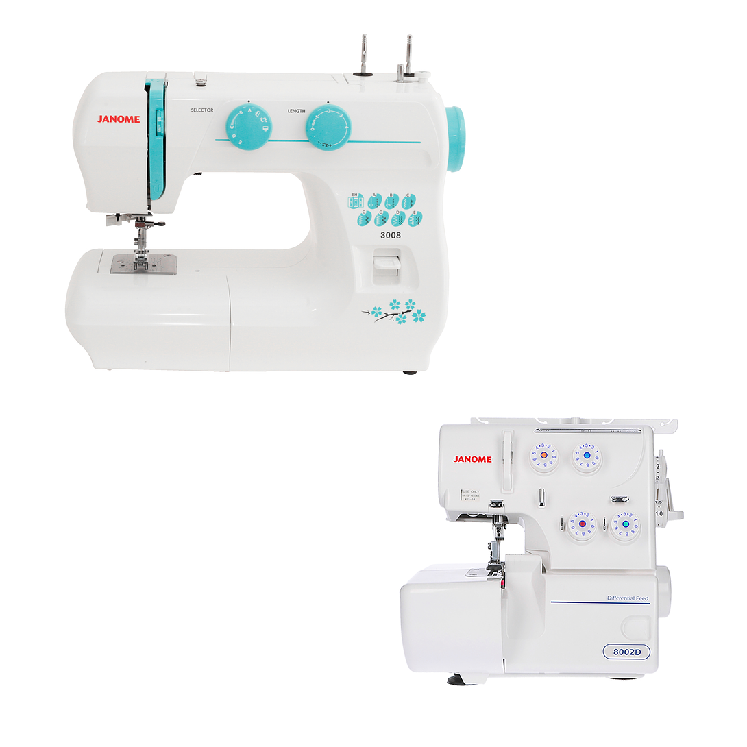 PACK MAQUINA COSER 3008/8002D JANOME