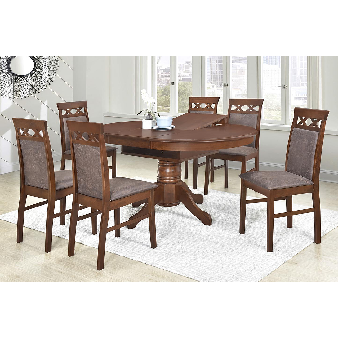 JUEGO DE COMEDOR 6 SILLAS CON EXTENSION CARLOS M&H