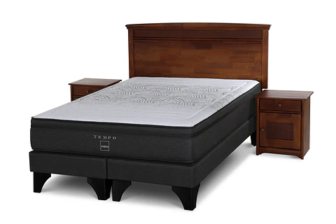 CAMA EUROPEA TEMPO 2 PLAZAS 150X200CM BASE DIVIDIDA + MUEBLES VENETO ROSEN 16012328