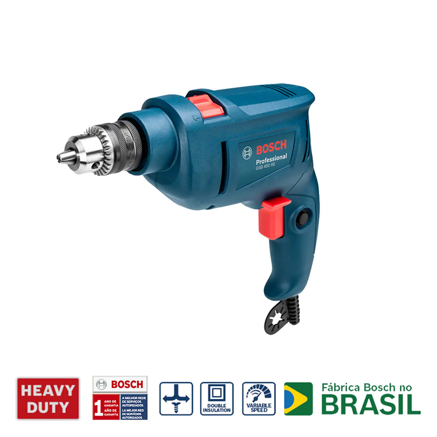 TALADRO PERCUTOR 10MM 450W GSB 450 BOSCH 1