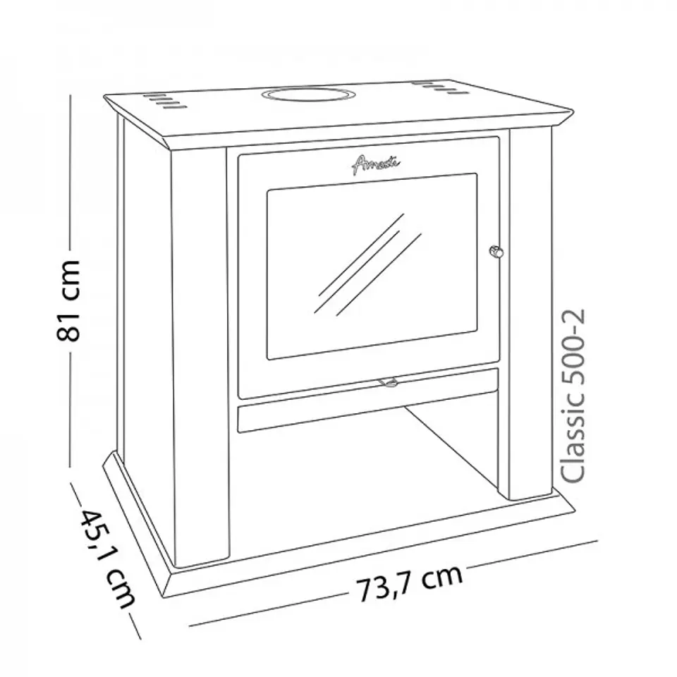 Calefactor A Leña Classic 500 Negro Satinado Amesti  4