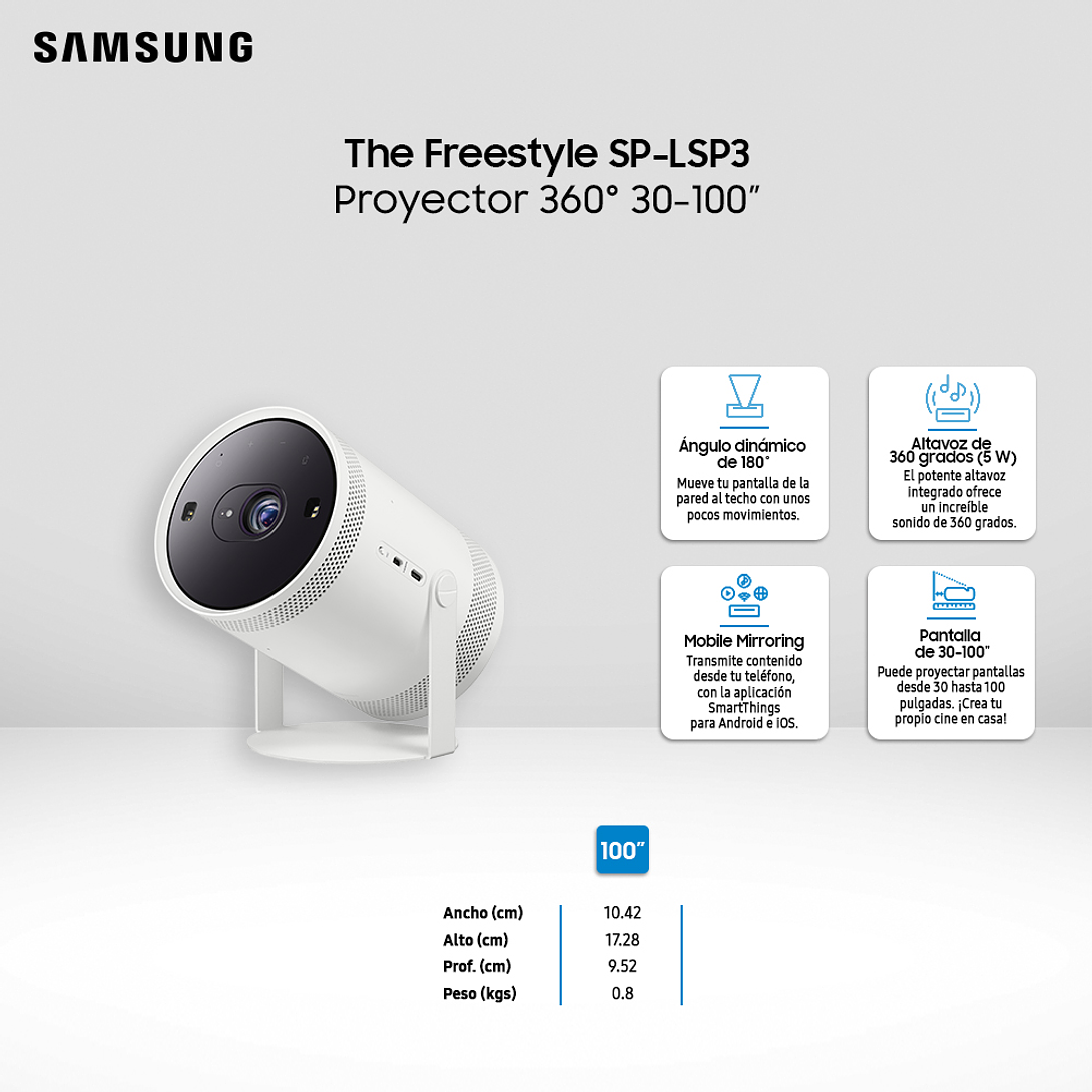 Proyector smart tv portatil 30 a 100 marca samsung