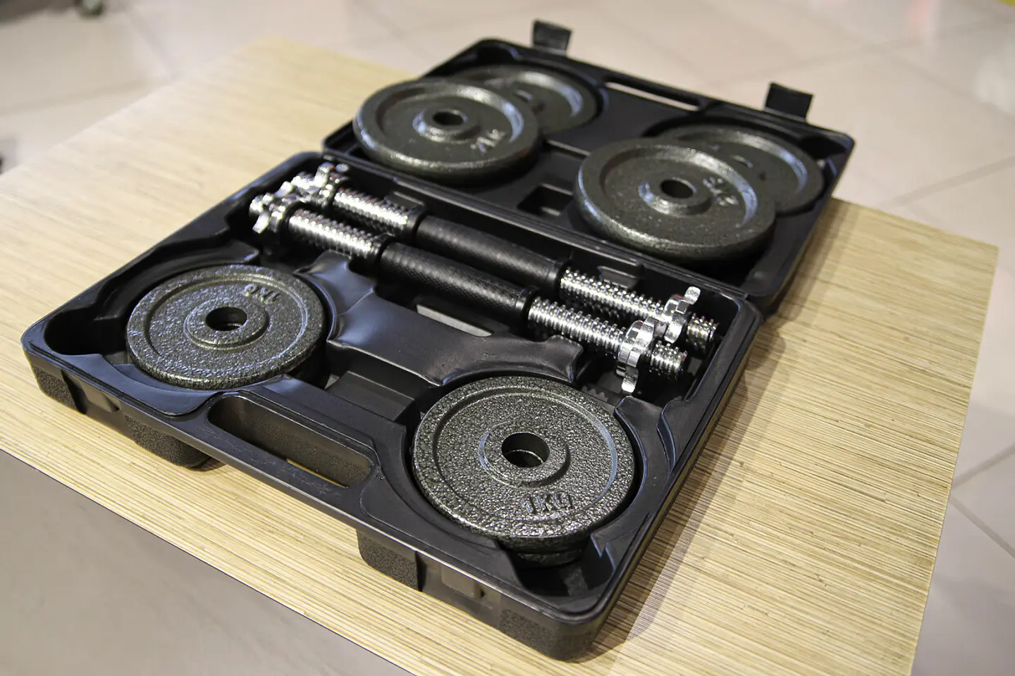 SET MANCUERNAS 15KG NEGRO YK-DB15B M&H 9