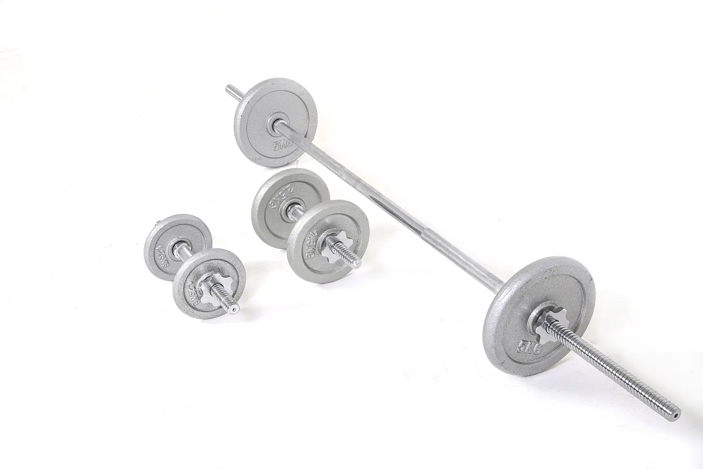Set Mancuernas 50Kg + Barra 1.5 Mt Yk-Db50Kg M&H 2