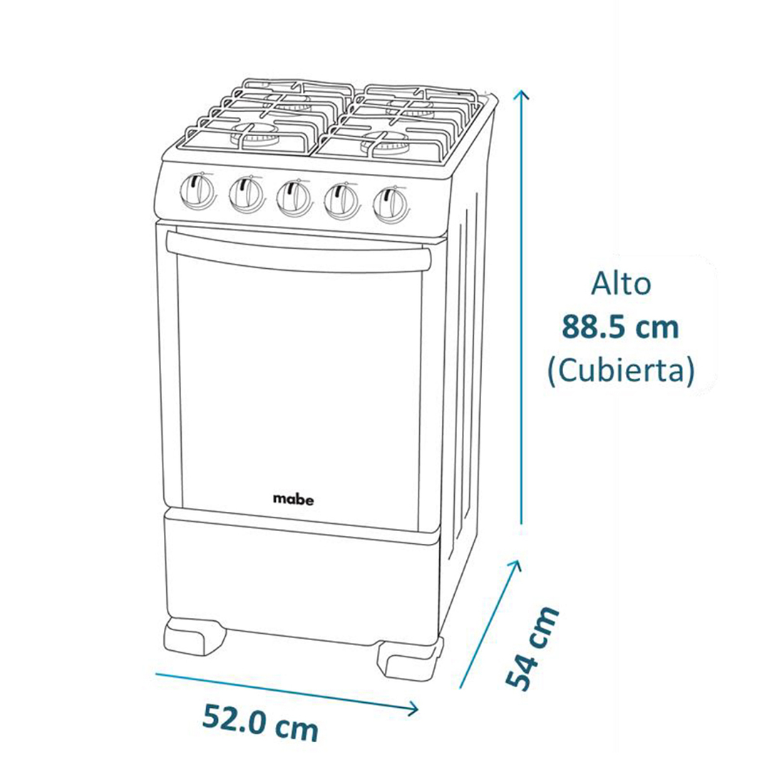 COCINAS A GAS 4 QUEMADORES CMC20AXX-1 MABE