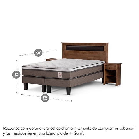 CAMA NEW STYLE 6 1.50X2.00 Base Dividida FERRARA ROSEN 16012252