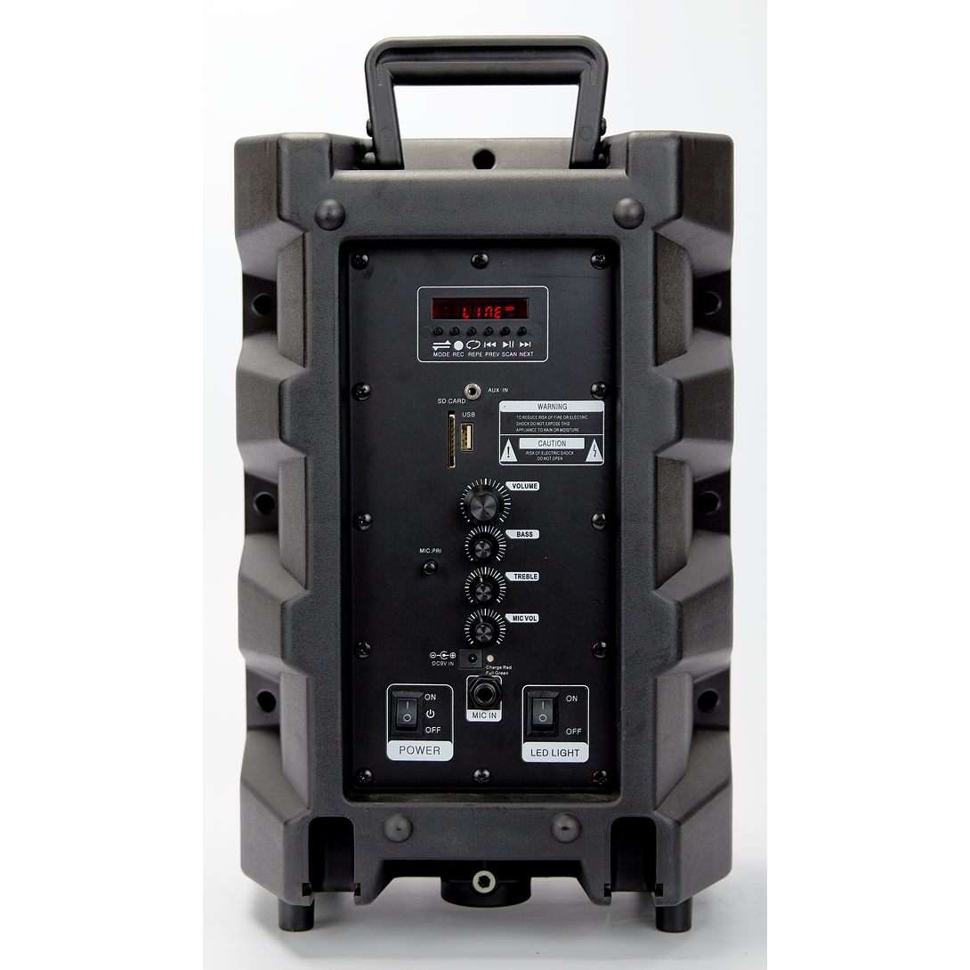 PARLANTE BT PORTATIL RADIO FM USB MICRO SD MICROFONO MASTER-G 431003260435