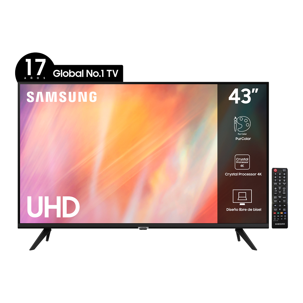 TELEVISOR LED 43" UHD 4K SMART TV UN43AU7090GXZS SAMSUNG