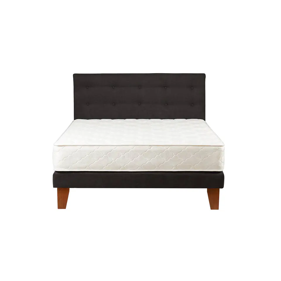 Cama Spomo Eurobox Fisio Flex Base Normal Capitone Marengo 2 Pl  1