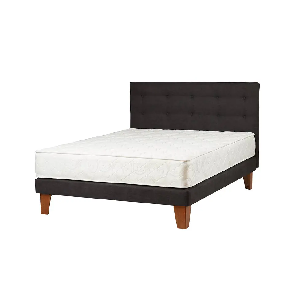 Cama Spomo Eurobox Fisio Flex Base Normal Capitone Marengo 2 Pl  2