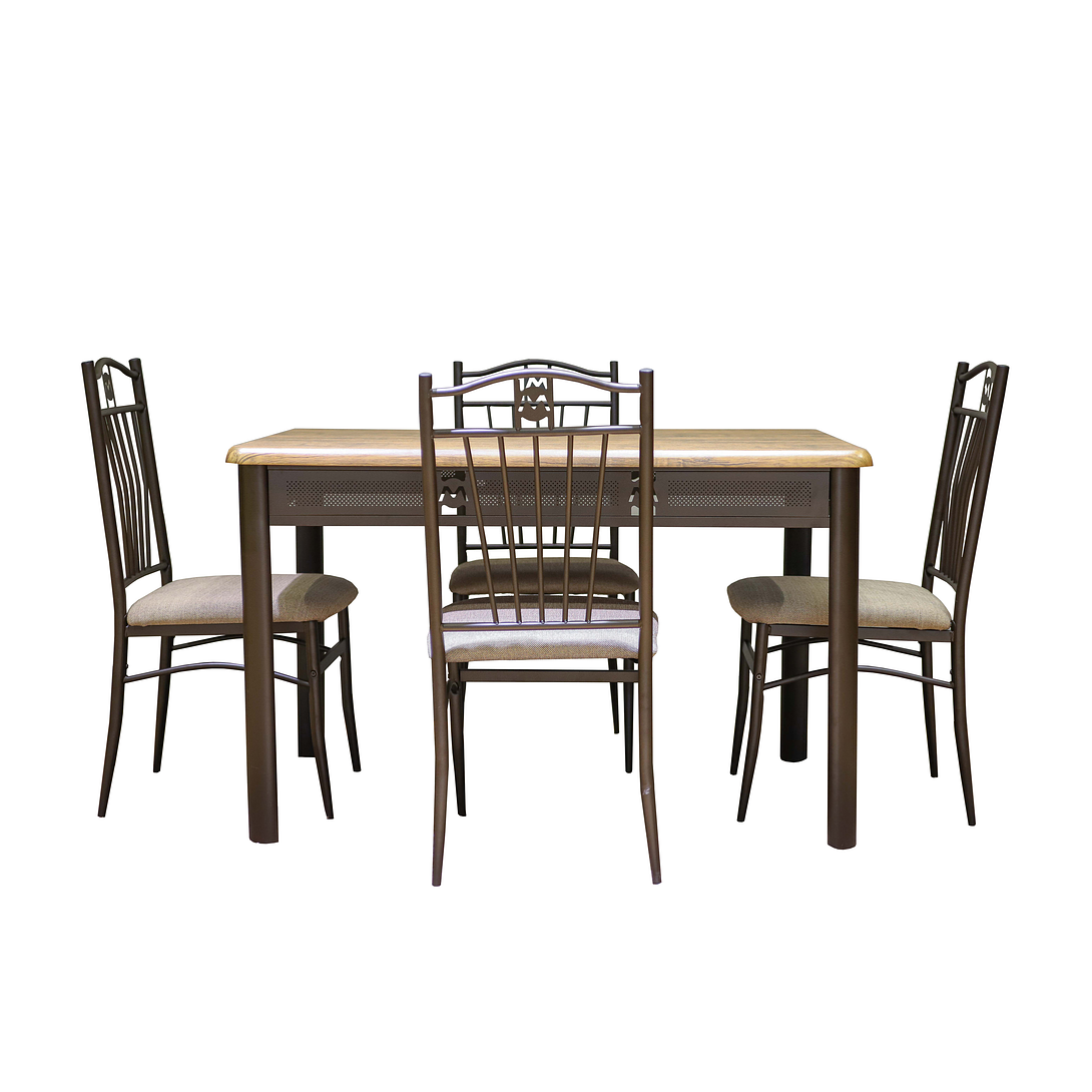 JUEGO COMEDOR METALICO 4 SILLAS 246-20T DS25084E/MAD M&H