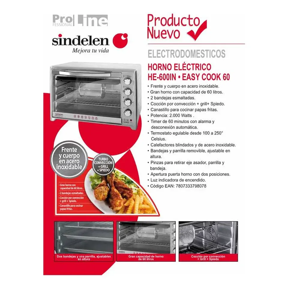 Horno Electrico Sindelen He-600In 5