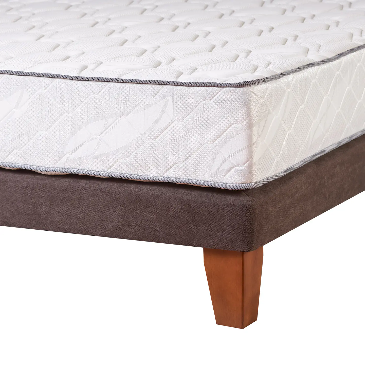 Cama Eurobox 2Pl Bn Fisioflex Capitone Chocolate Spomo  3