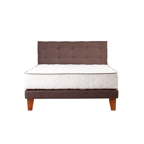 CAMA EUROBOX 2PL BN FISIOFLEX CAPITONE CHOCOLATE SPOMO 