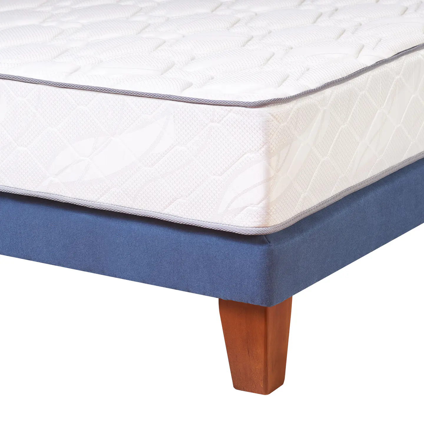 Cama Eurobox 2Pl Fisioflex Azul Capitoné  3