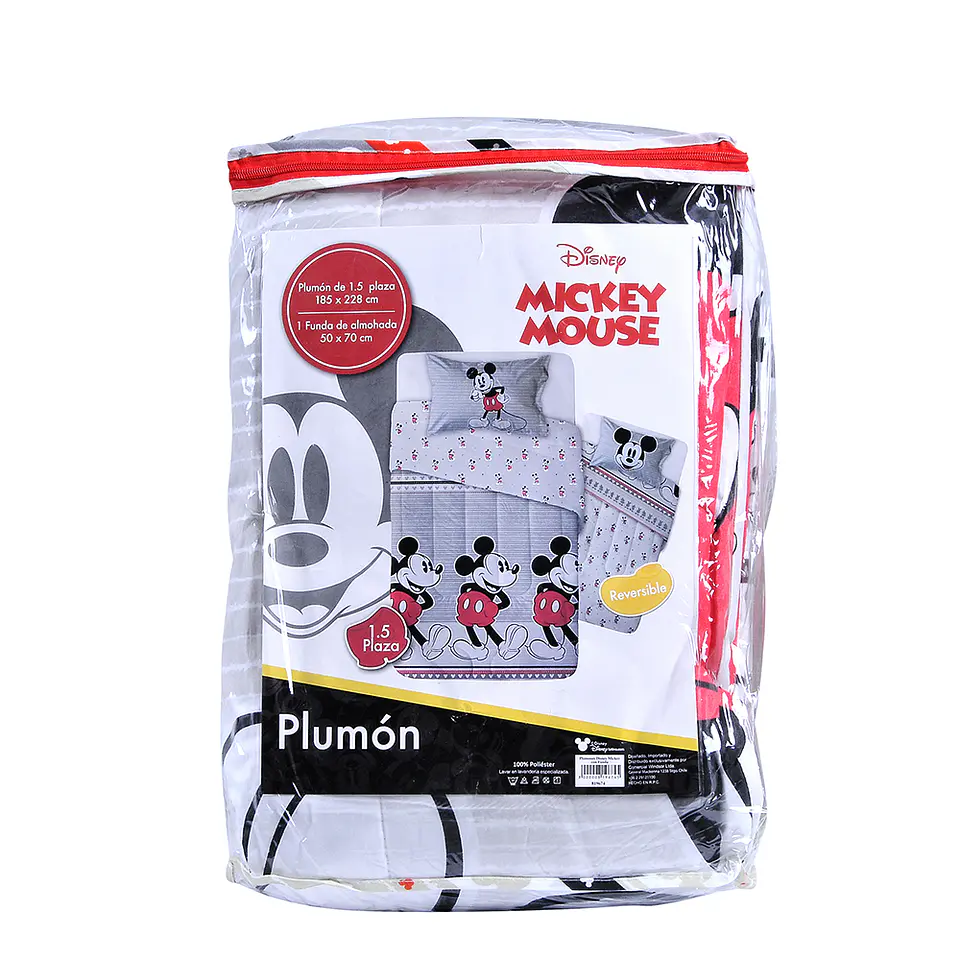 Plumón gris Mickey 1.5 plazas microfibra diseño Original 3