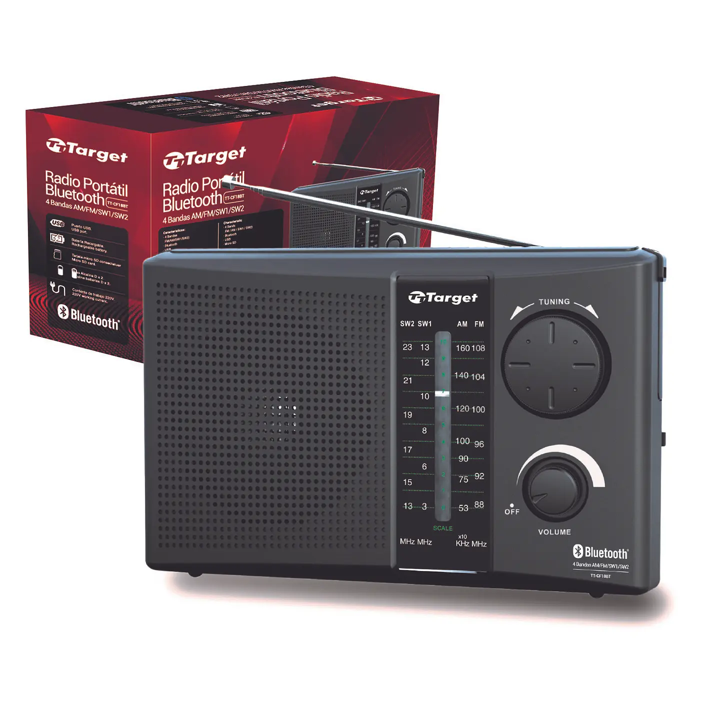 Radio Portatil Bluetooth Target Tt-Cf18Bt 1