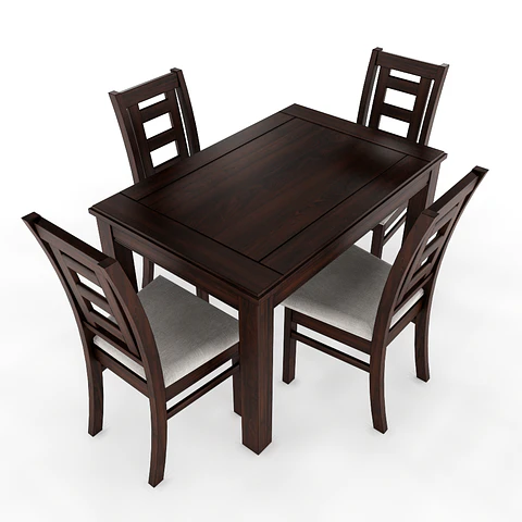 COMEDOR MADERA 4 SILLAS CHOCOLATE SEVILLA