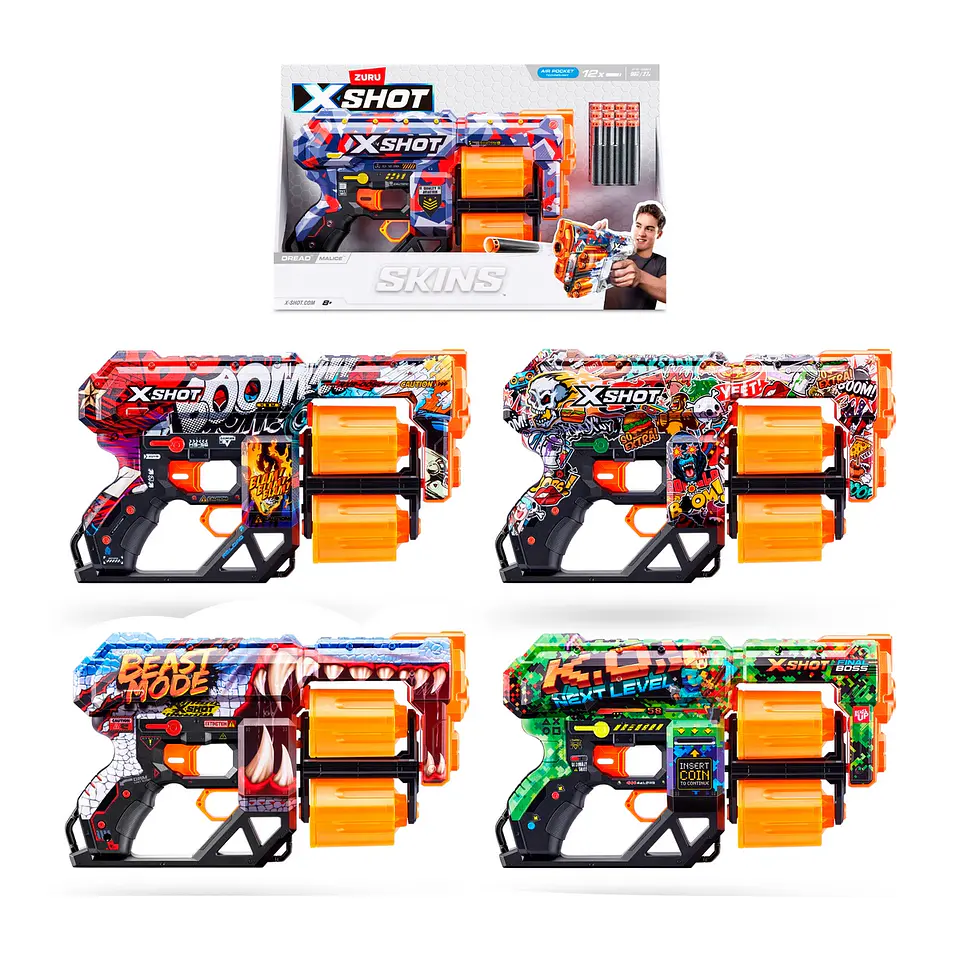Lanza Dardos Dread Skins Con 12 Dardos X-Shot Aleatorio Ansaldo 26714 5