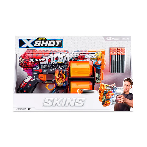 LANZA DARDOS DREAD SKINS CON 12 DARDOS X-SHOT ALEATORIO ANSALDO 26714