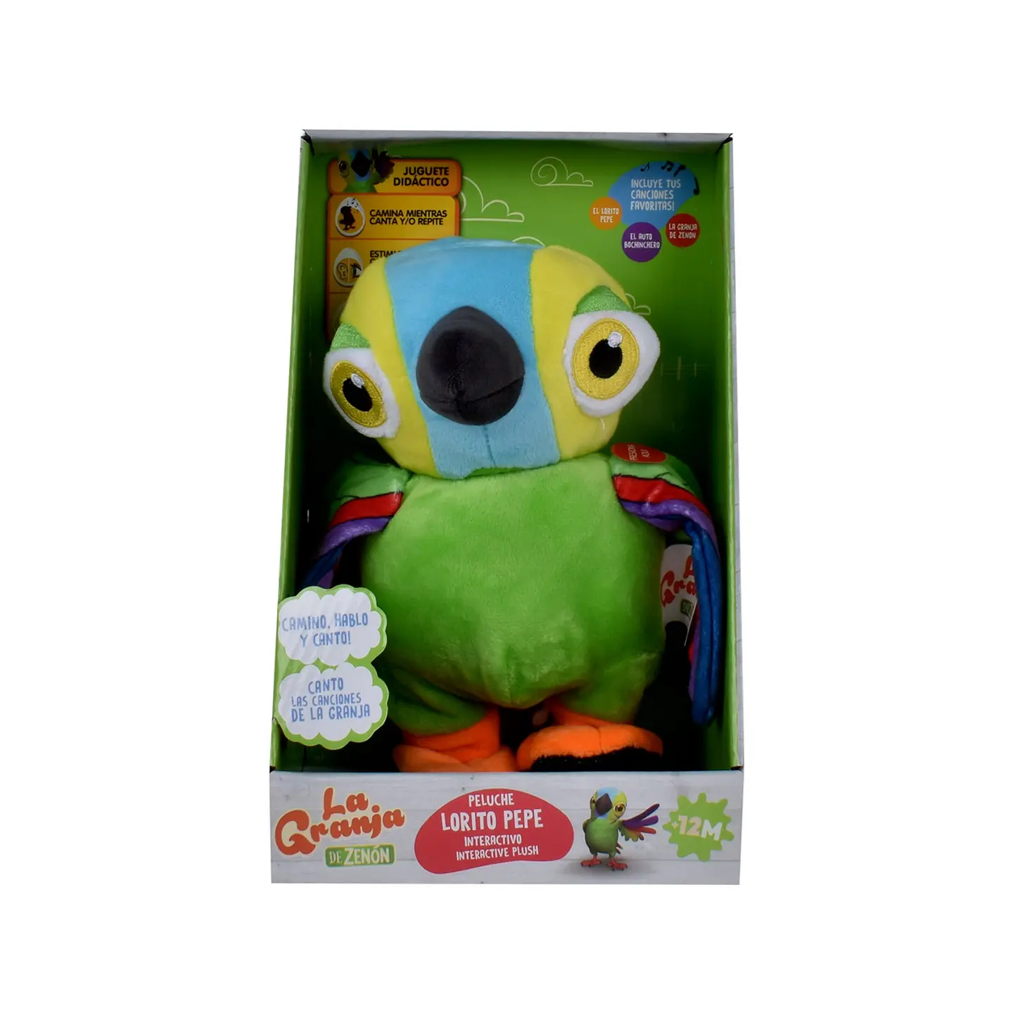 Peluche Lorito Pepe 20Cm Baila Canta Y Habla La Granja De Zenon Ansaldo 20866 1