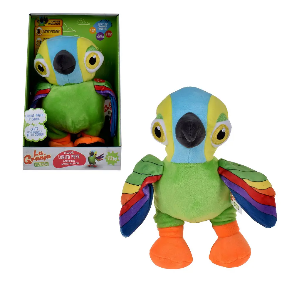 Peluche Lorito Pepe 20Cm Baila Canta Y Habla La Granja De Zenon Ansaldo 20866 2