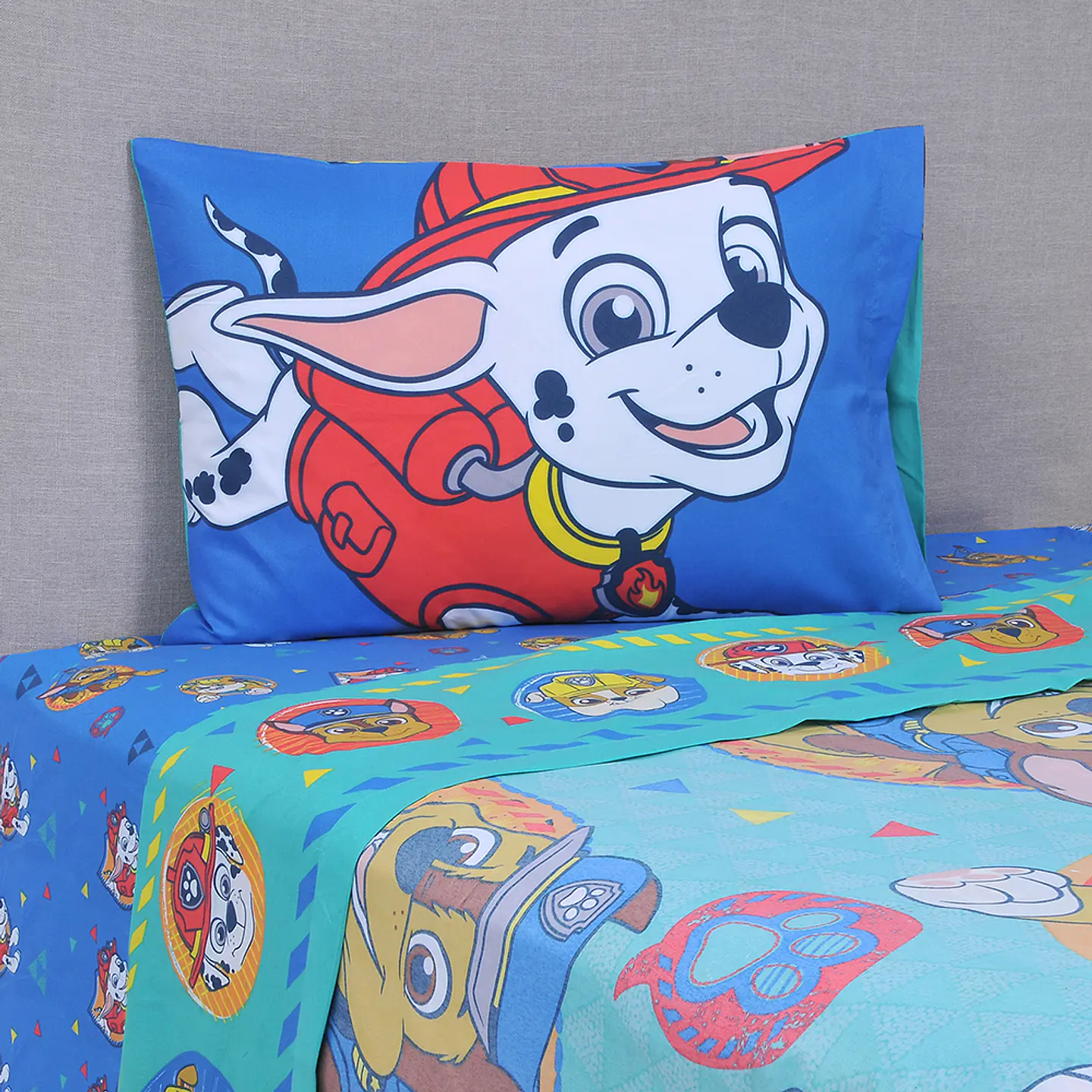 Sábana 1.5 Plazas Microfibra Paw Patrol Niño Triángulo 1