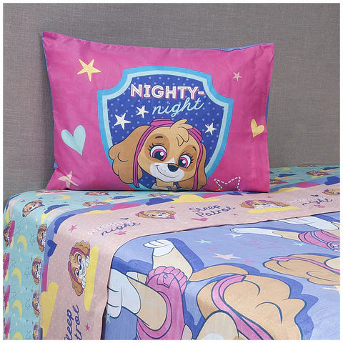 Sabana 1.5 Plazas Microfibra Paw Patrol Niña Skye