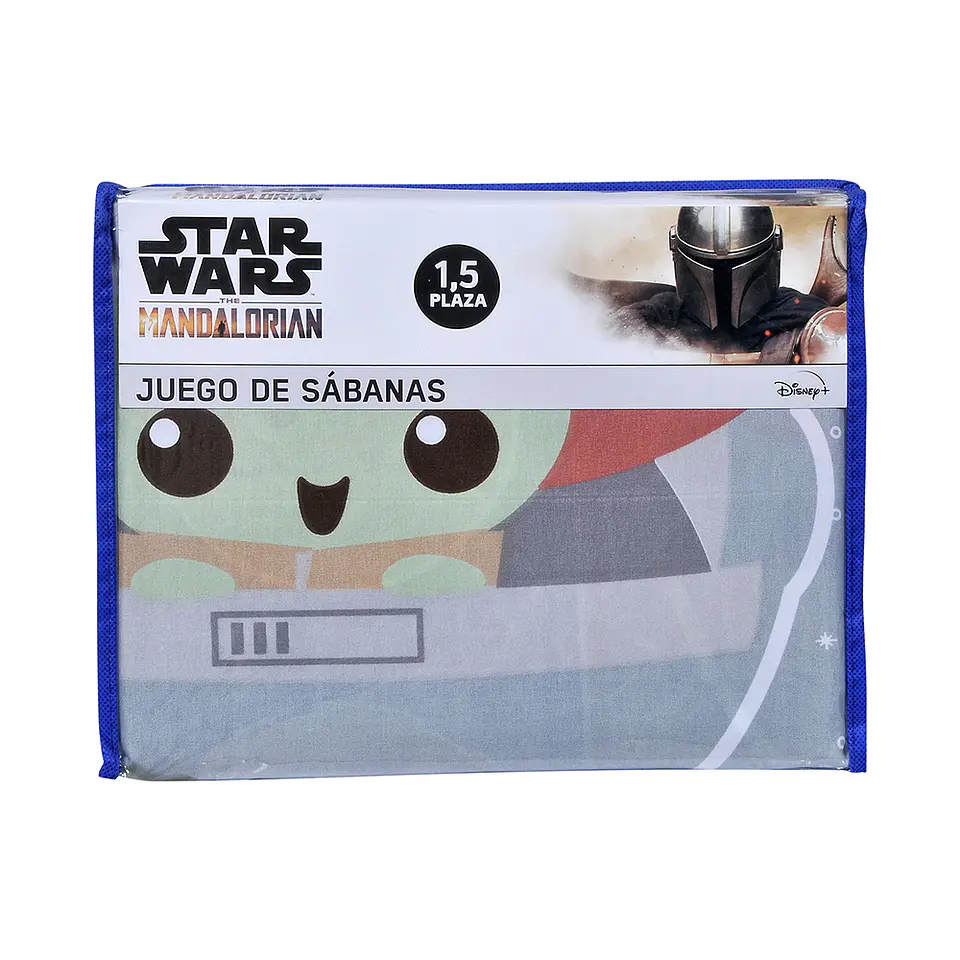 Sabana 1.5 Plazas Microfibra Star Wars Mandalorian Blue 3