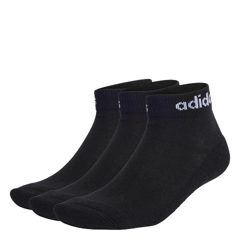 Pack 3 Calcetines Negro Linear Acolchados Largo Al Tobillo Ic1303