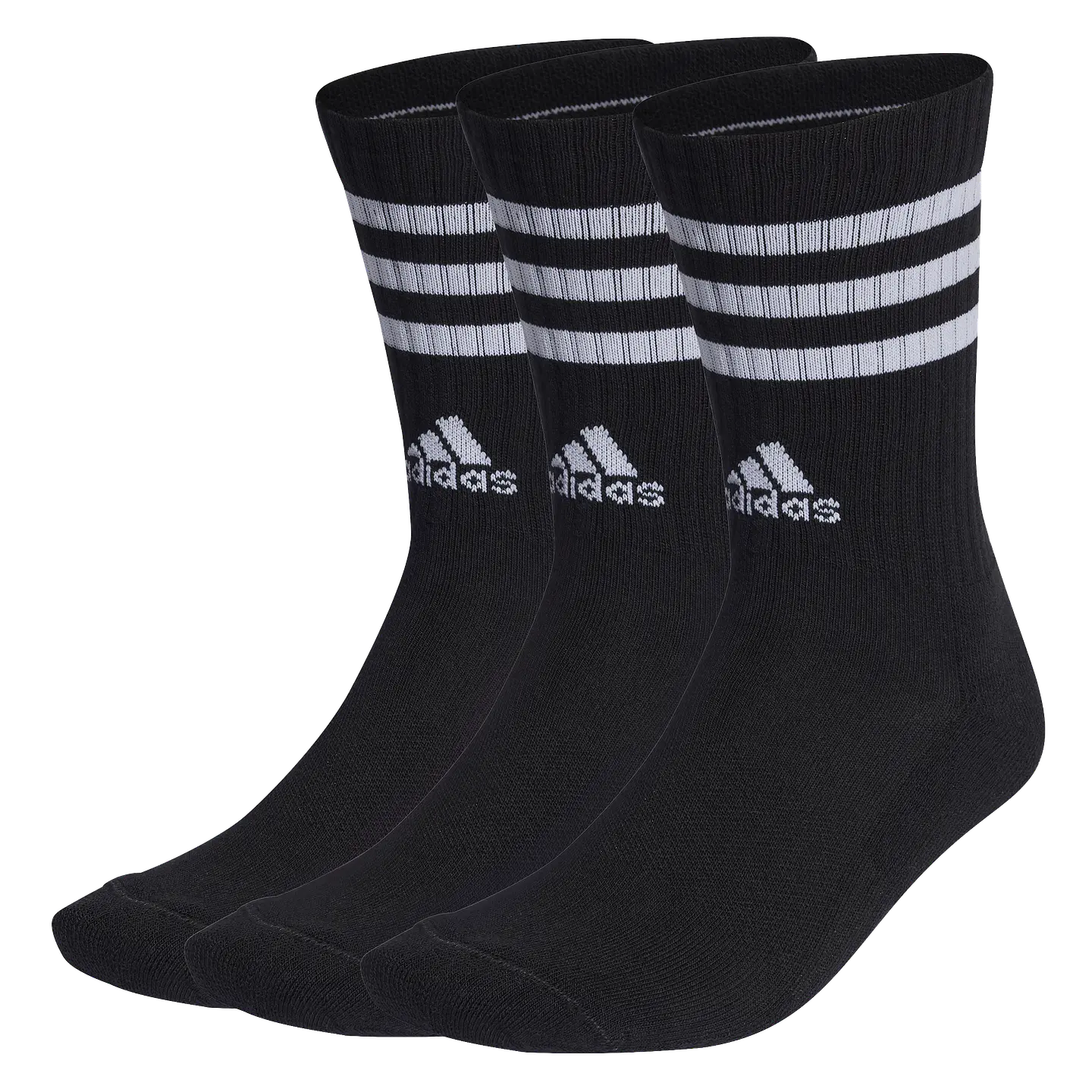 Pack 3 Calcetines Negro Blanco A Media Pantorrilla Acolchados 3 Tiras Ic1321 2