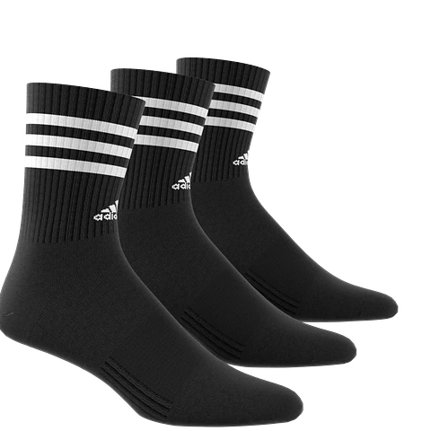 Pack 3 Calcetines Negro Blanco A Media Pantorrilla Acolchados 3 Tiras Ic1321