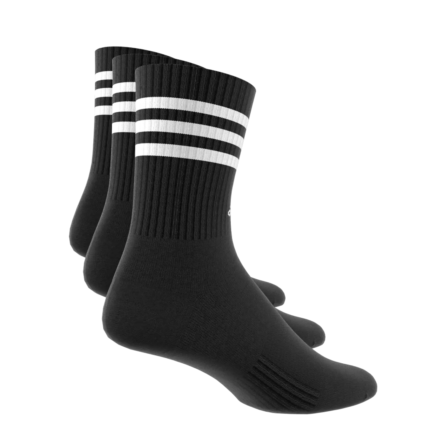 Pack 3 Calcetines Negro Blanco A Media Pantorrilla Acolchados 3 Tiras Ic1321 4