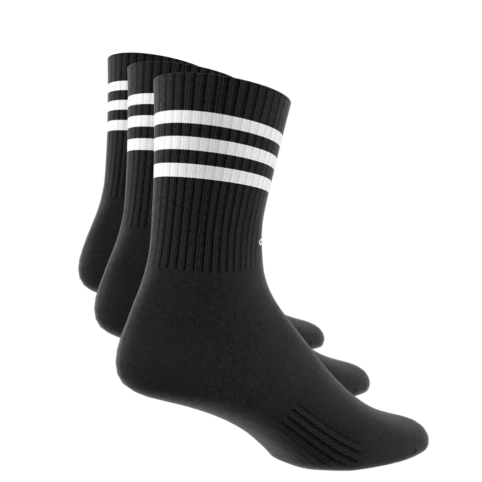 Pack 3 Calcetines Negro Blanco A Media Pantorrilla Acolchados 3 Tiras Ic1321 4