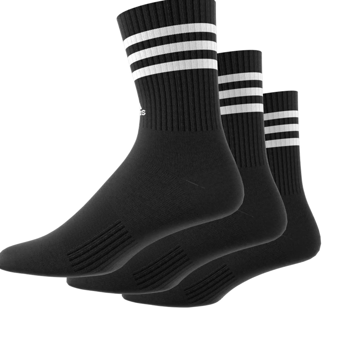 Pack 3 Calcetines Negro Blanco A Media Pantorrilla Acolchados 3 Tiras Ic1321 7