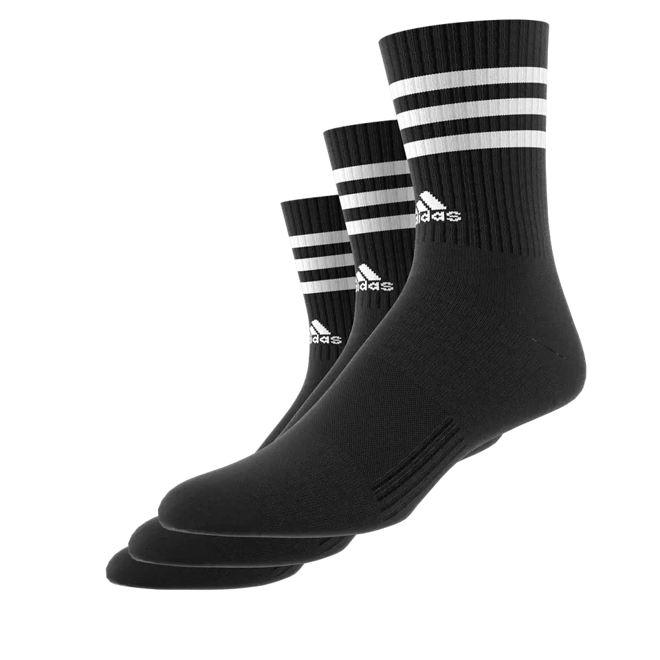 Pack 3 Calcetines Negro Blanco A Media Pantorrilla Acolchados 3 Tiras Ic1321 8