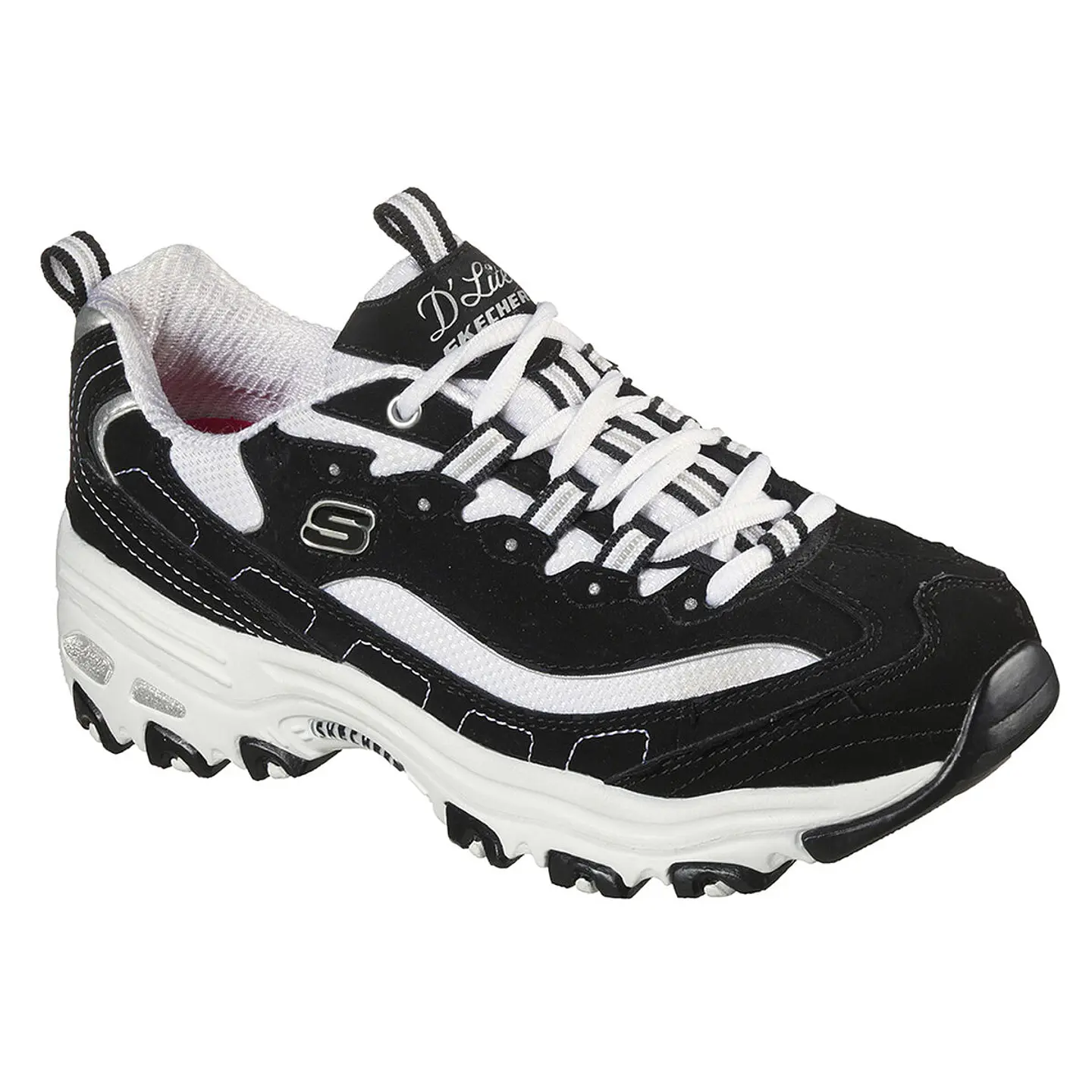 Zapatillas Skechers Mujer 11930-Bkw Negro-Blanco 4