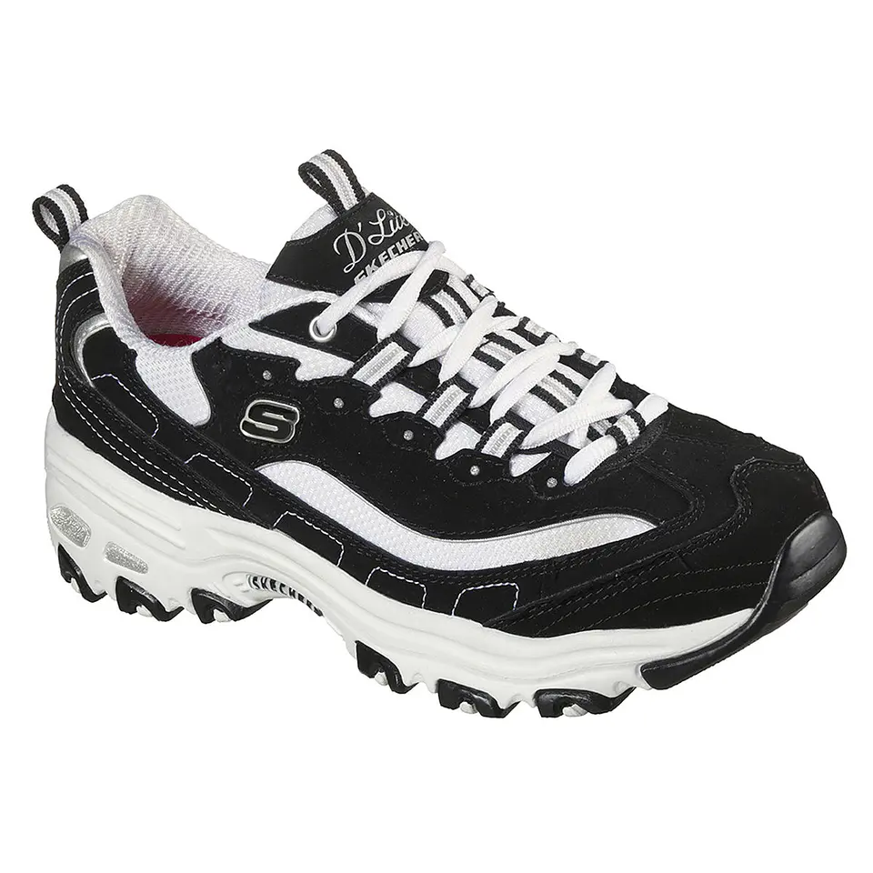 Zapatillas Skechers Mujer 11930-Bkw Negro-Blanco 4