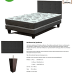 CAMA 2P EDEN C NUCL AGLOM+RESP RECTO TAPIZADO MANTAHUE MAQ3VAS428893