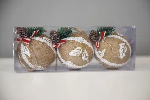 ADORNO NAVIDEÑO.ESFERA 3PCS. M&H YOT1221246