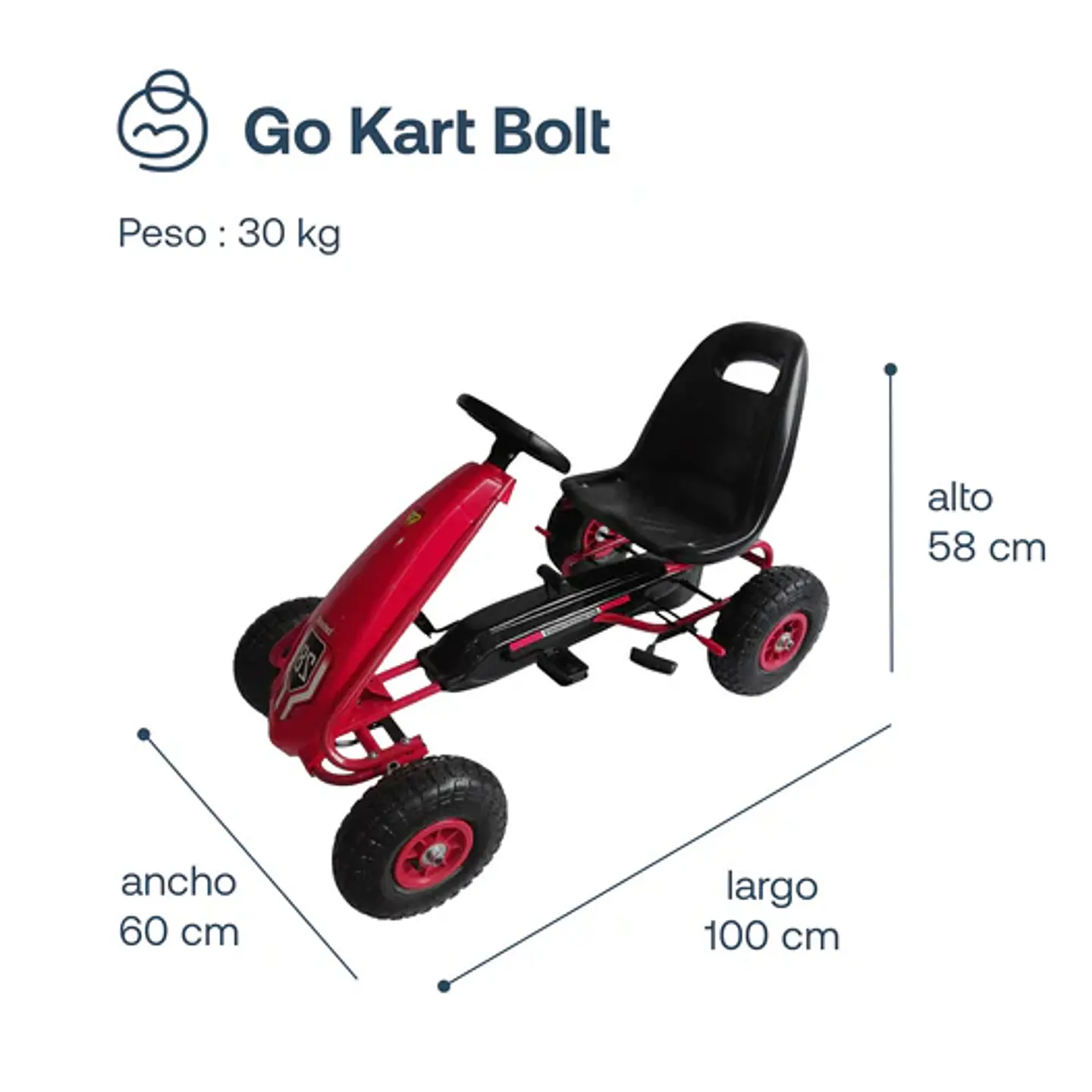 GO KART PEDAL ROJO BEBESIT 4