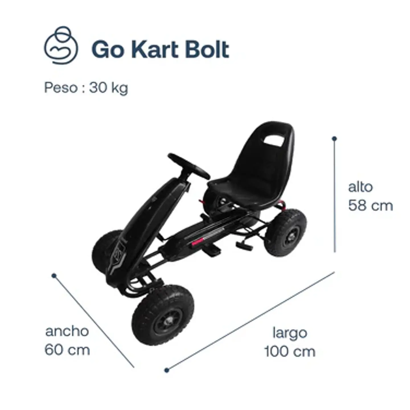 GO KART PEDAL NEGRO BEBESIT 4