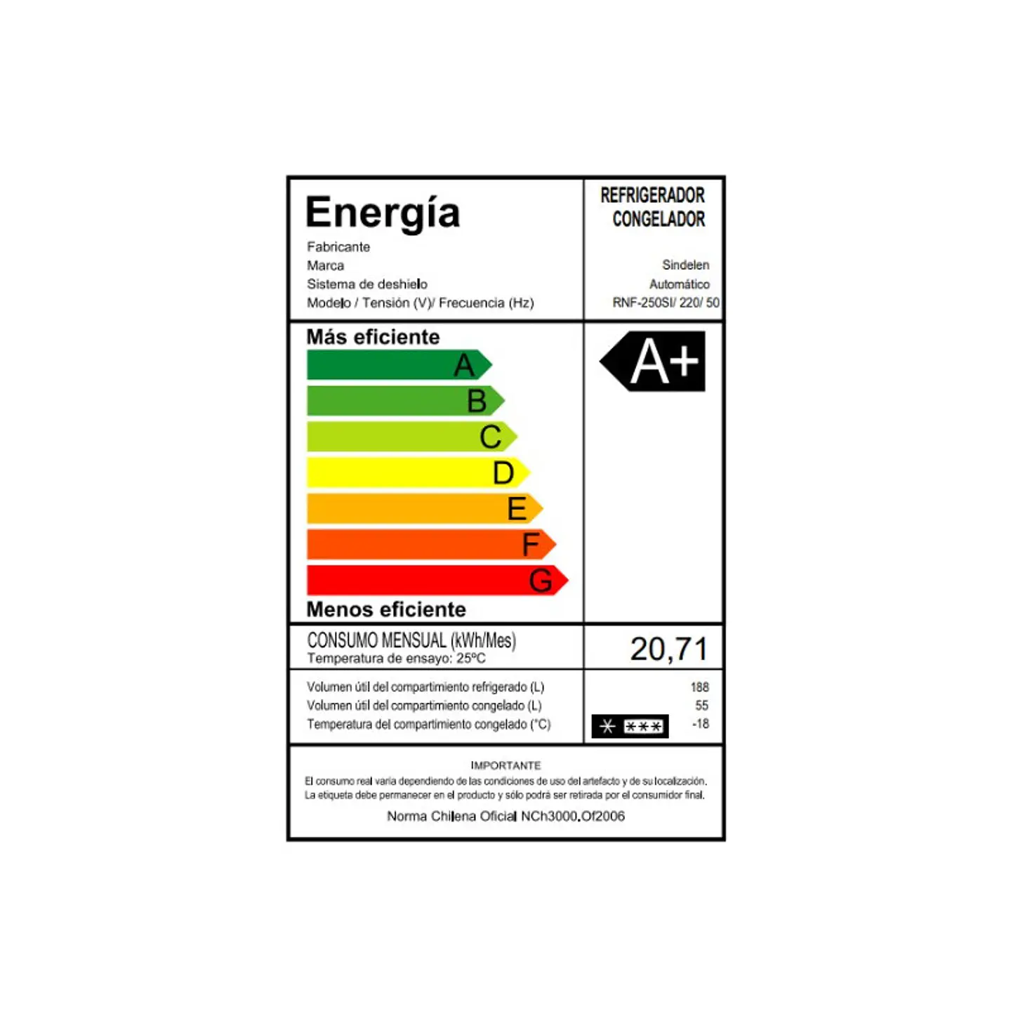 Refrigerador Top Moont 250Lts Rnf-250Si 5
