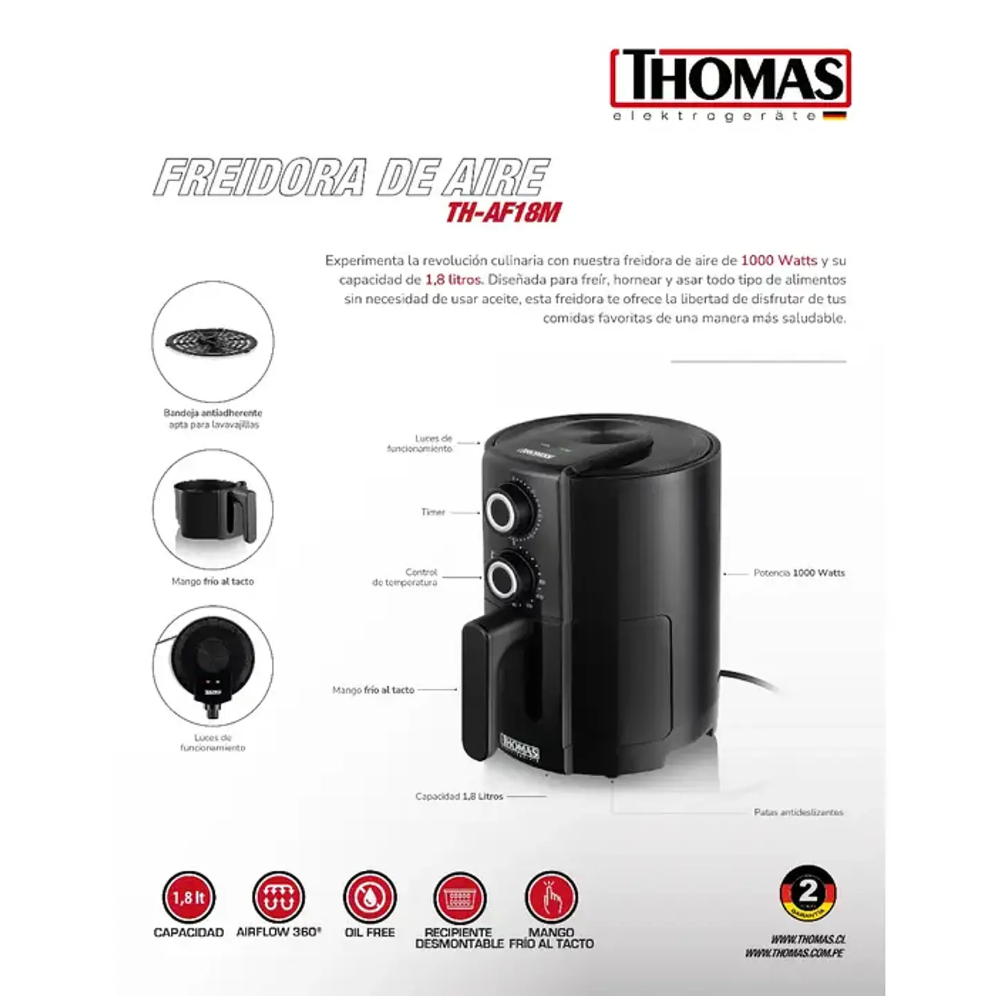 FREIDORA DE AIRE MANUAL THOMAS TH-AF18M 10